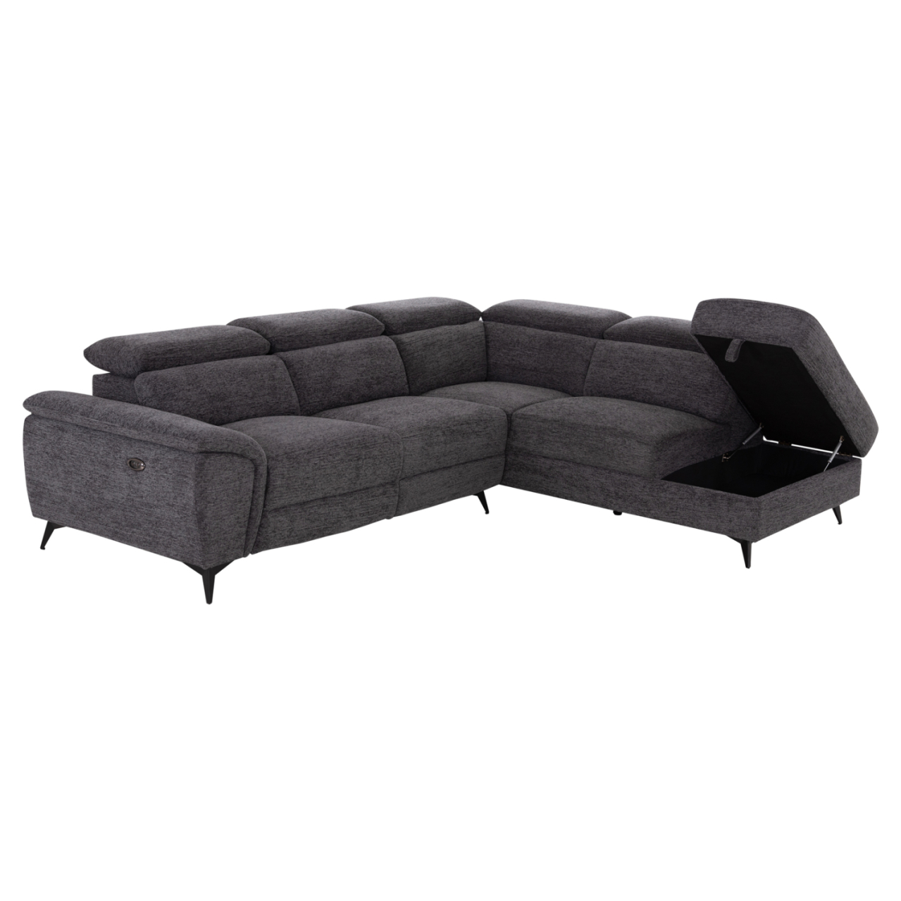 SOFA RIGHT CORNER-RECLINE and STORAGE SPACE RESTRO ΗΜ3339.01R GREY FABRIC 290x220x80Hcm. [4]