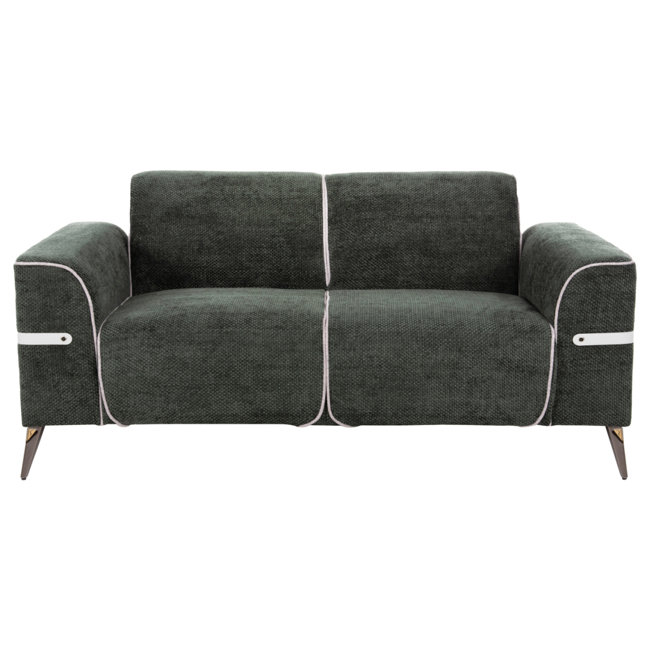 SOFA SET 2PCS FERIN HM6070.03 GREEN FABRIC WITH METAL LEGS [5]
