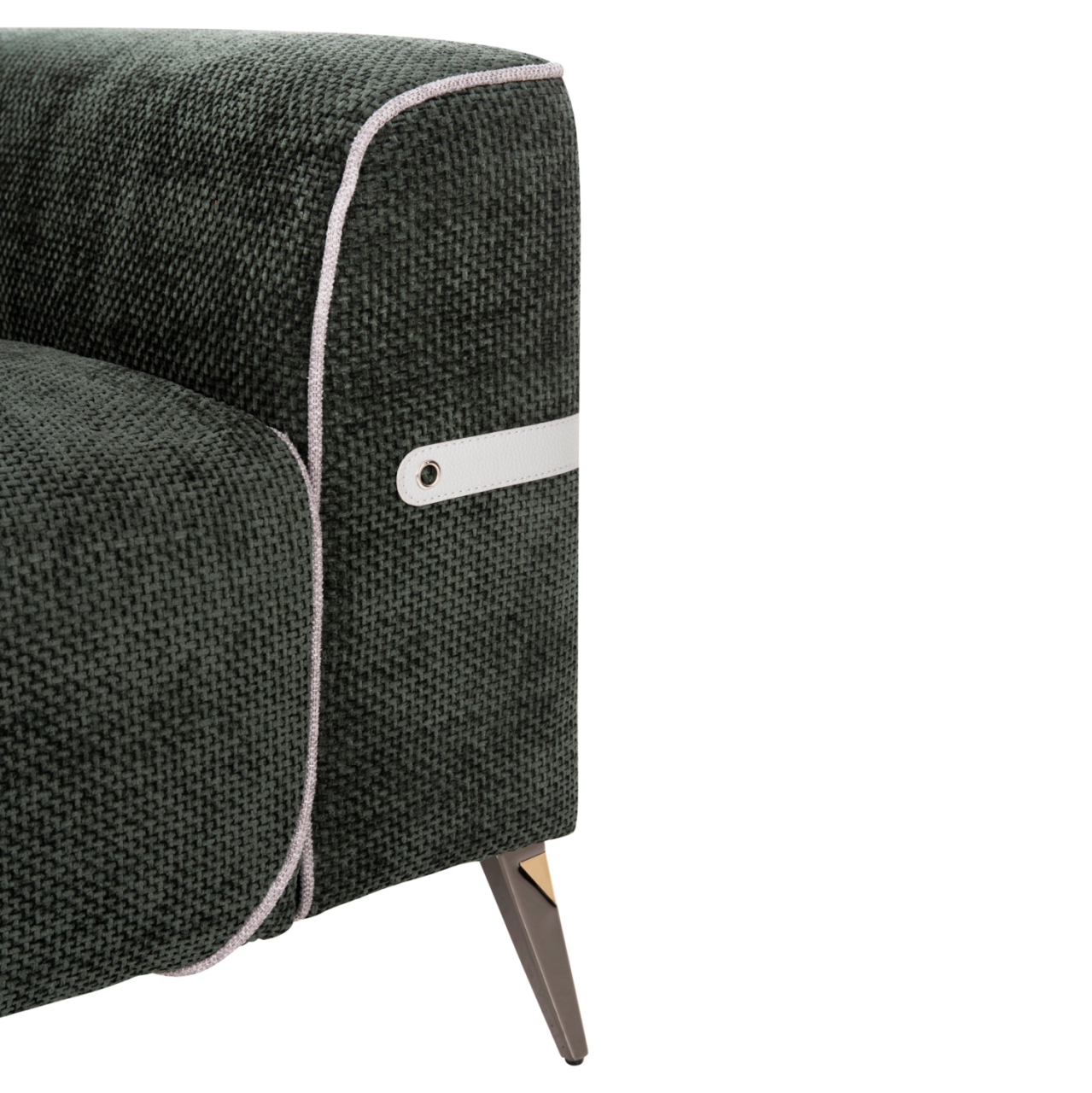 SOFA SET 2PCS FERIN HM6070.03 GREEN FABRIC WITH METAL LEGS [6]