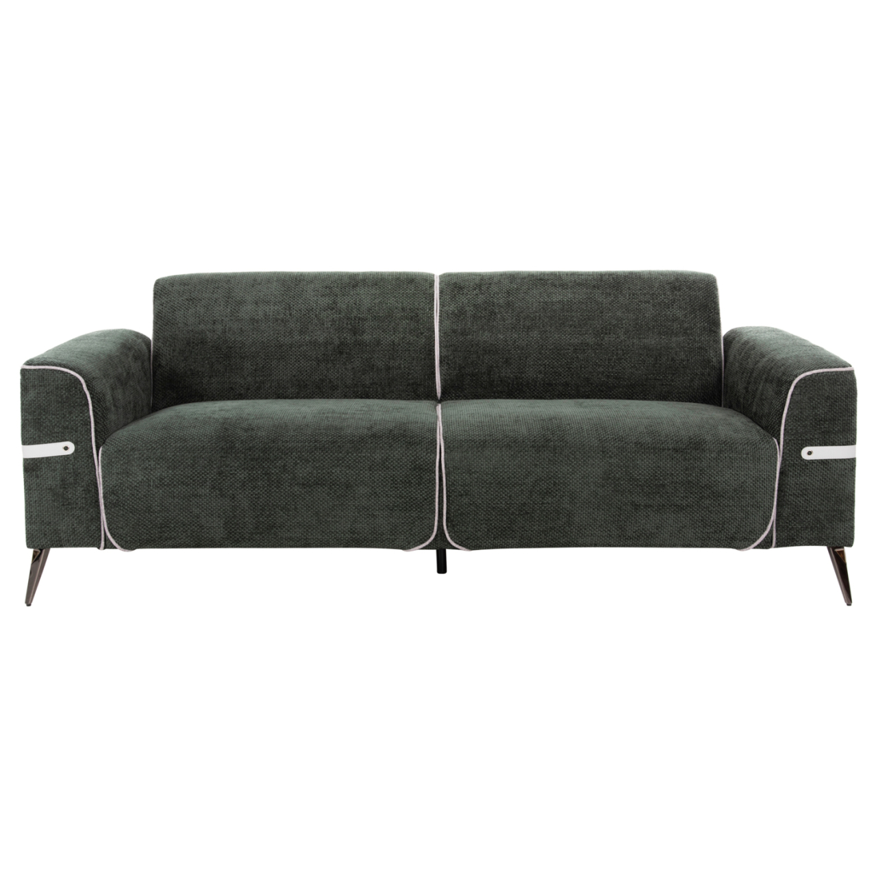 SOFA SET 2PCS FERIN HM6070.03 GREEN FABRIC WITH METAL LEGS [4]