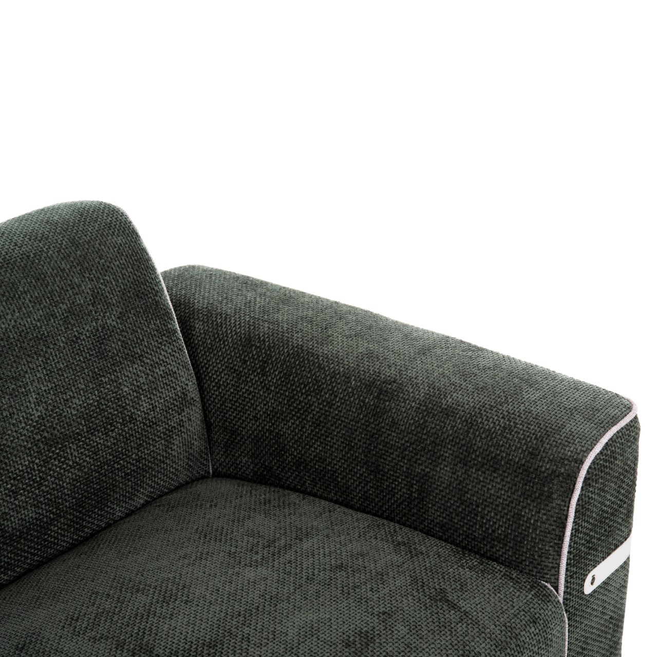 SOFA SET 2PCS FERIN HM6070.03 GREEN FABRIC WITH METAL LEGS [9]