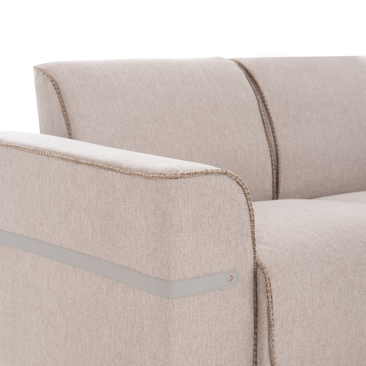 SOFA SET 2PCS FERIN HM6070.12 ECRU FABRIC WITH METAL LEGS [10]