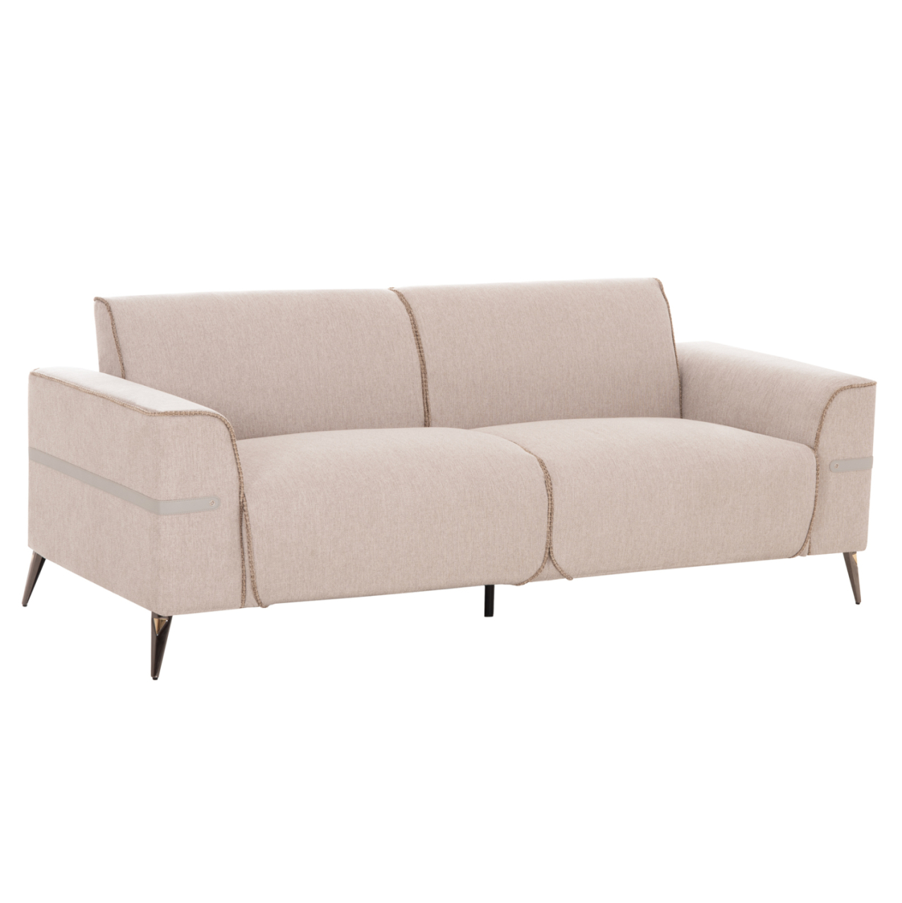 SOFA SET 2PCS FERIN HM6070.12 ECRU FABRIC WITH METAL LEGS [3]