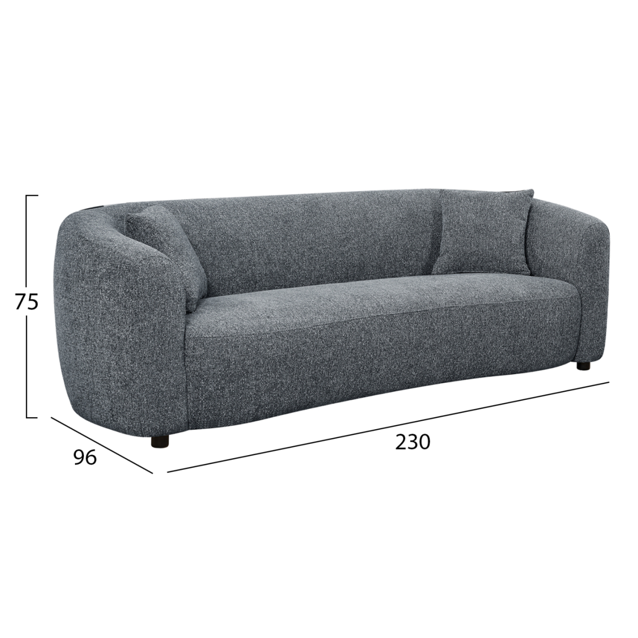 SOFA SET 2PCS NORD HM10811.01 GREY FABRIC [2]