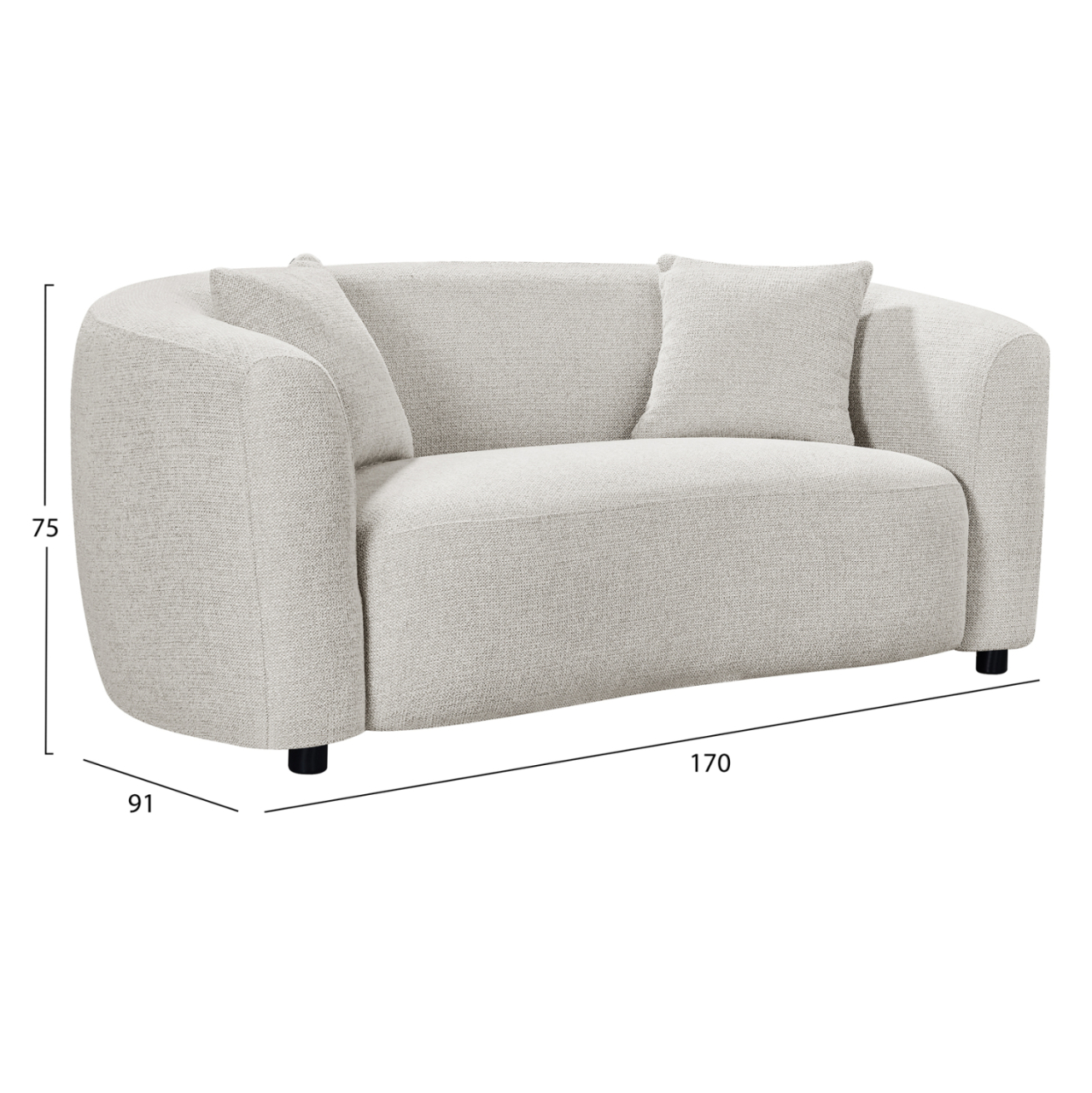 SOFA SET 2PCS NORD HM10811.02 LIGHT BEIGE FABRIC [3]