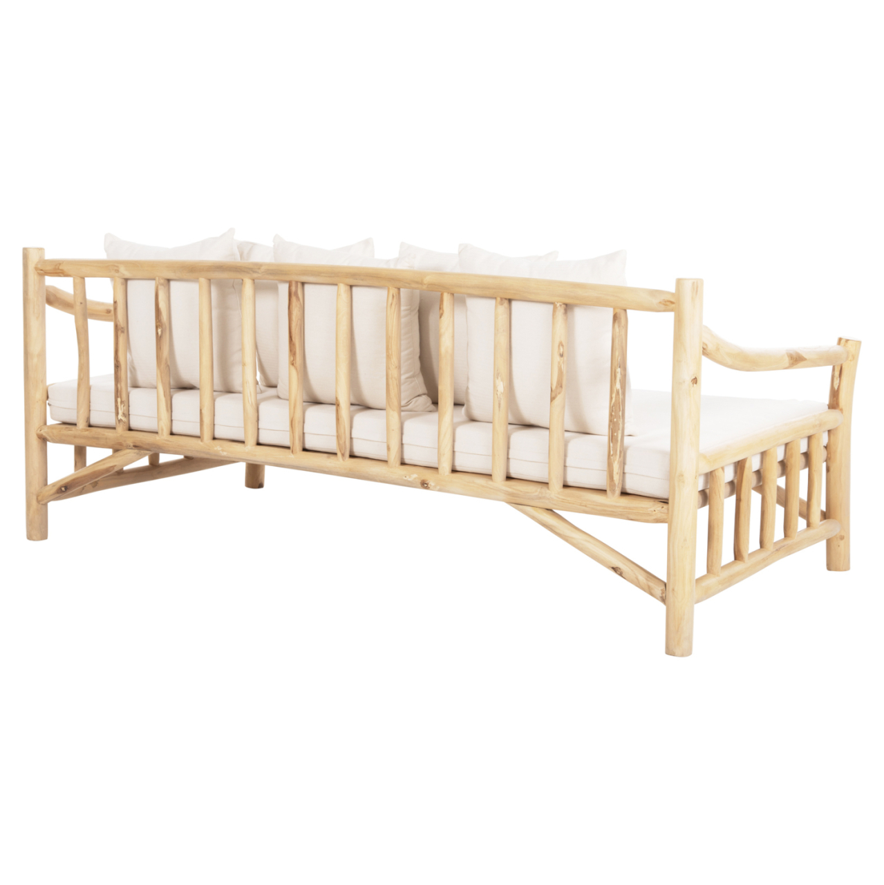 SOFA TORC HM9339 SOLID TEAK NATURAL-WHITE 200x100x80H [5]