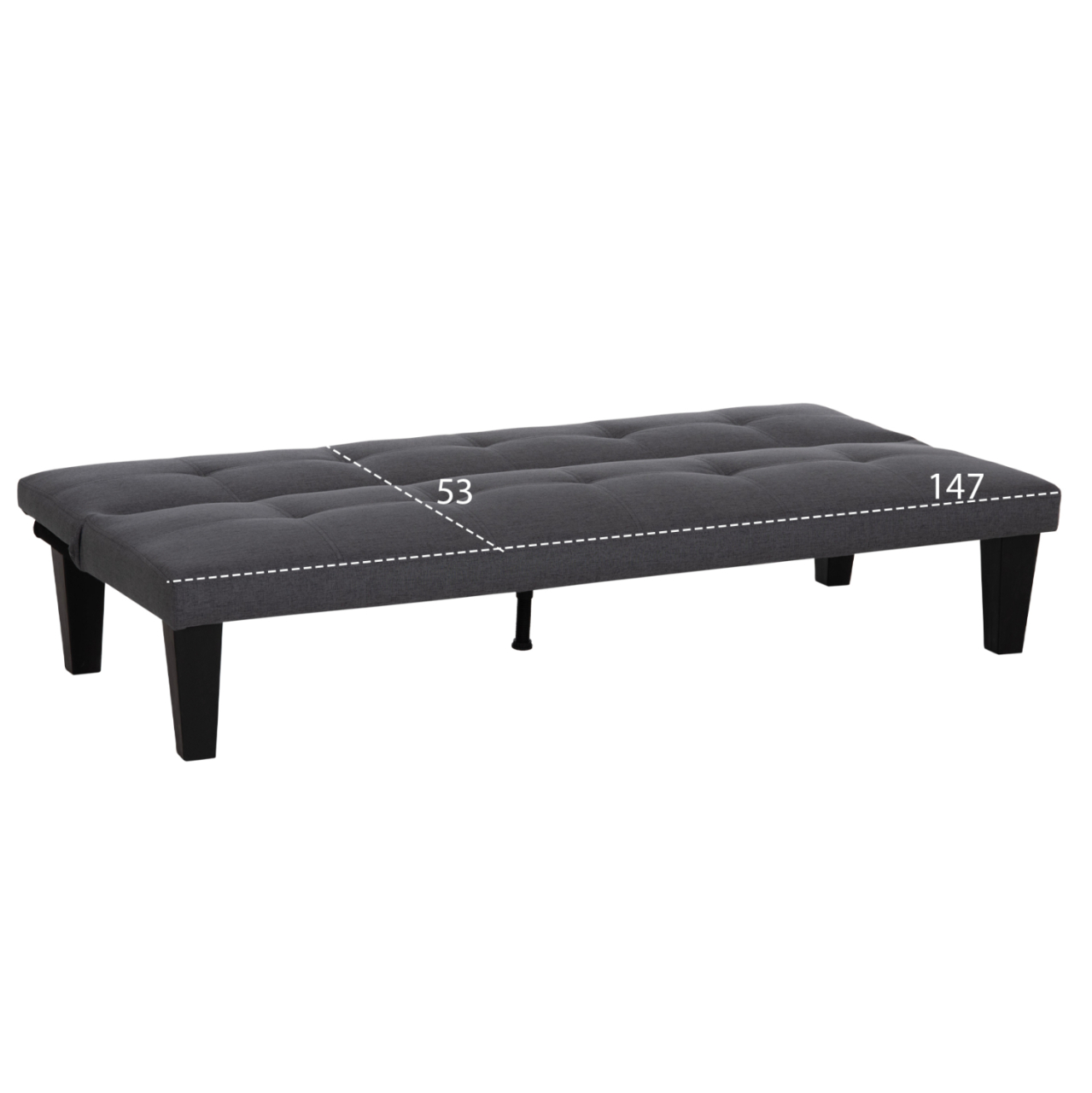 SOFABED 2-SEATER KORO HM3304.01 GREY PU LEATHER 165x75x64Hcm. [3]