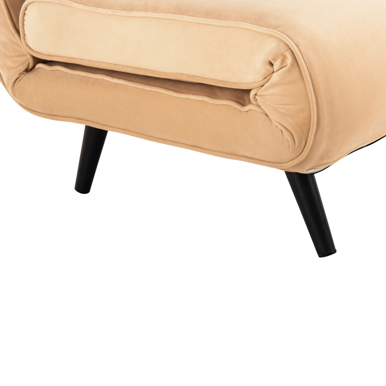 SOFABED FOR 2 PEOPLE ASMA HM3077.17 VELVET IN BEIGE COLOR 140x80x77Hcm. [10]