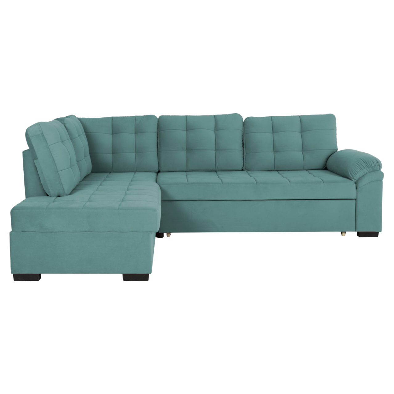 SOFABED LEFT CORNER JADE HM3144.04L SEAFOAM GREEN VELVET 250x80-180x73-88Hcm. [4]