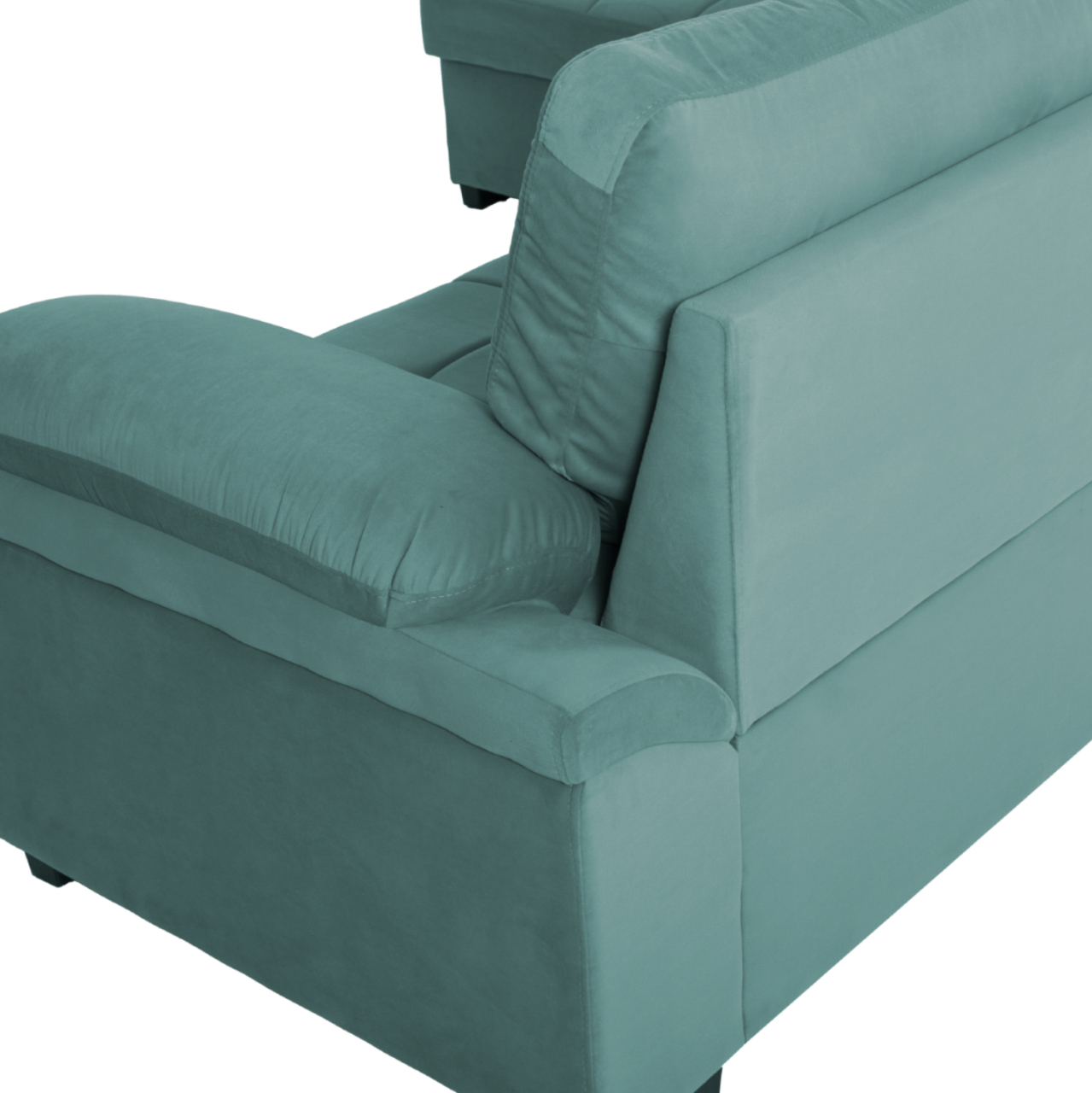SOFABED LEFT CORNER JADE HM3144.04L SEAFOAM GREEN VELVET 250x80-180x73-88Hcm. [9]