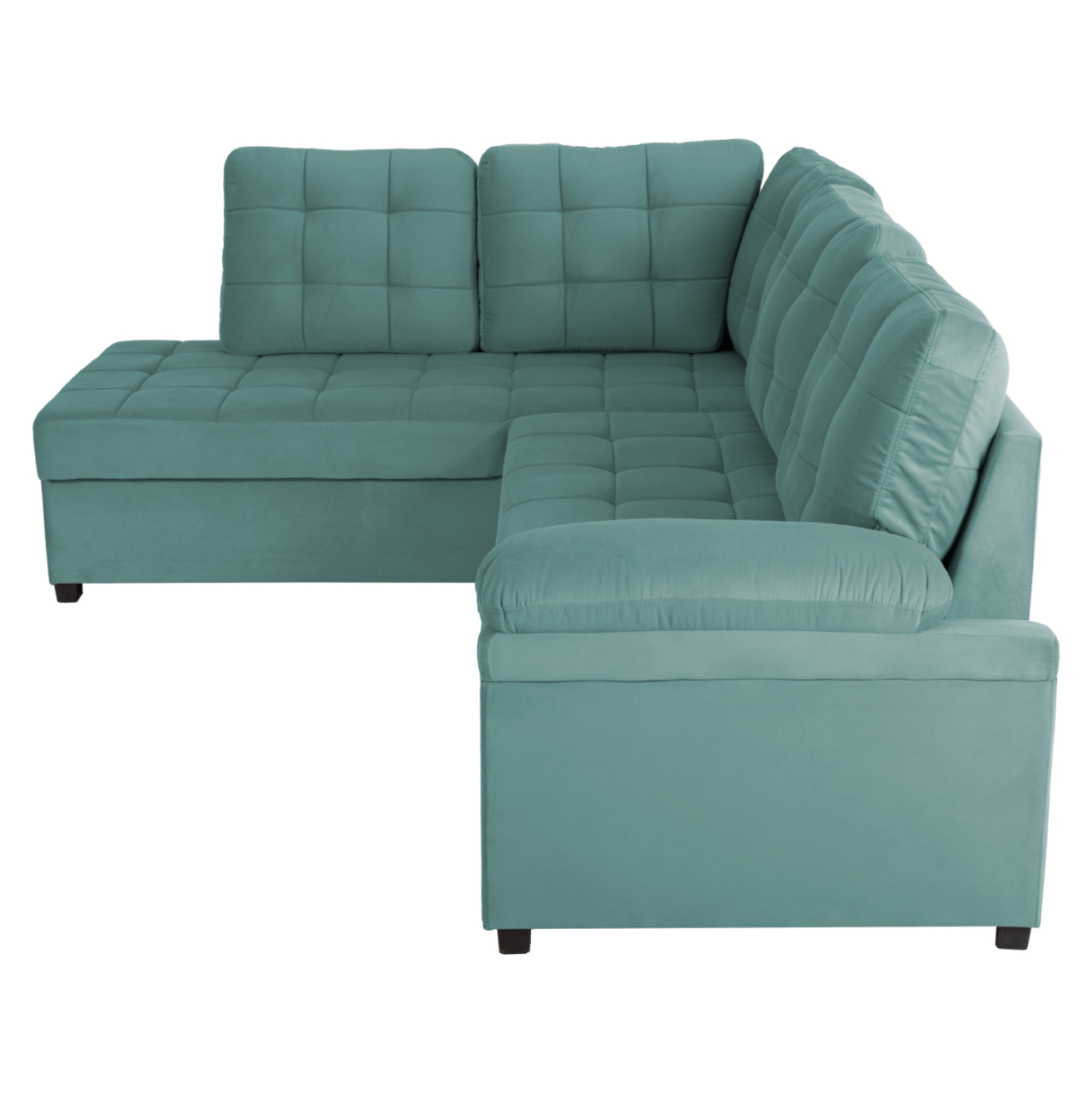 SOFABED LEFT CORNER JADE HM3144.04L SEAFOAM GREEN VELVET 250x80-180x73-88Hcm. [5]