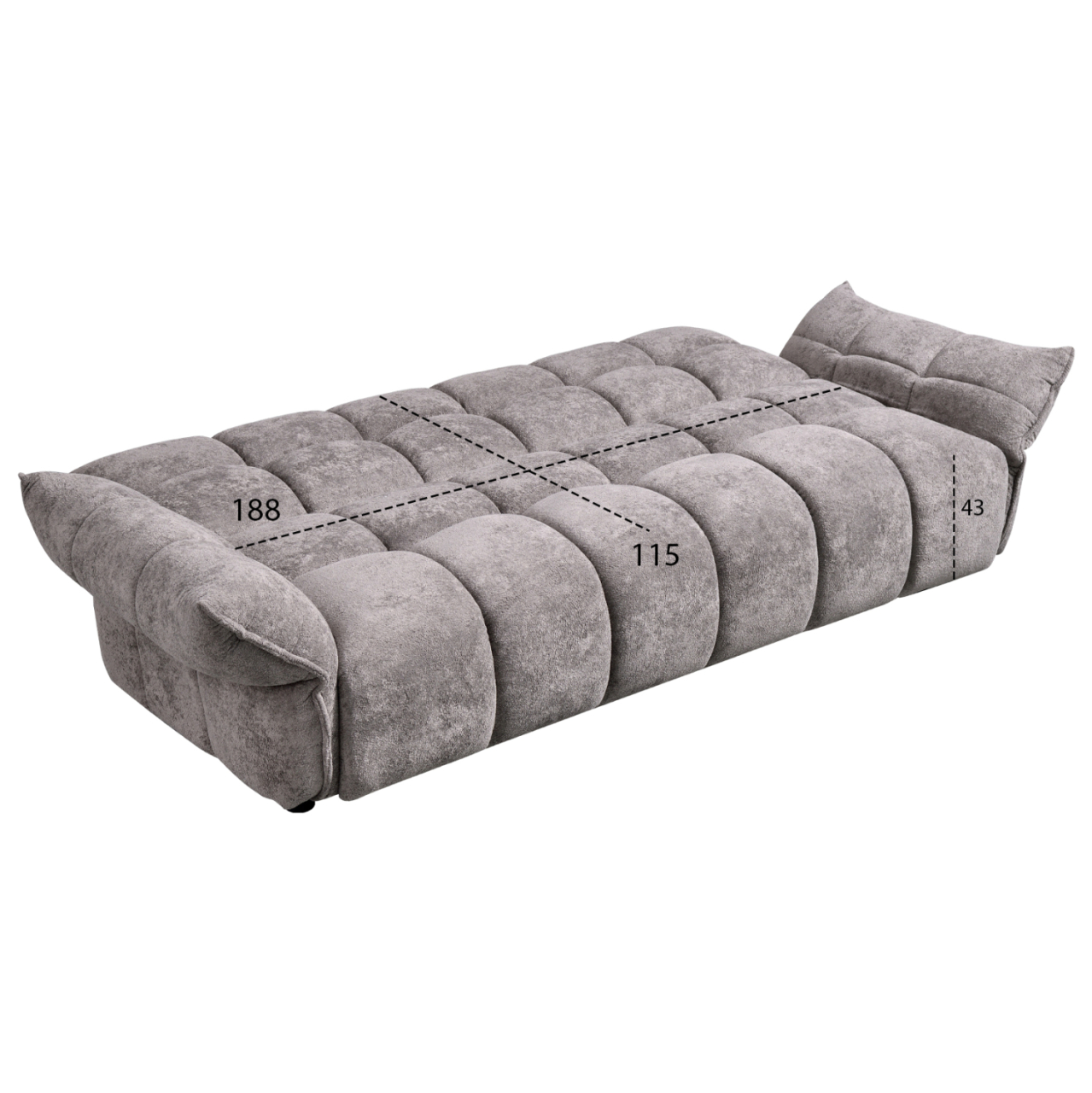 SOFABED MELU HM3314.01 GREY FABRIC--POCKET SPRINGS SEAT 240-250x90x85Hcm. [3]