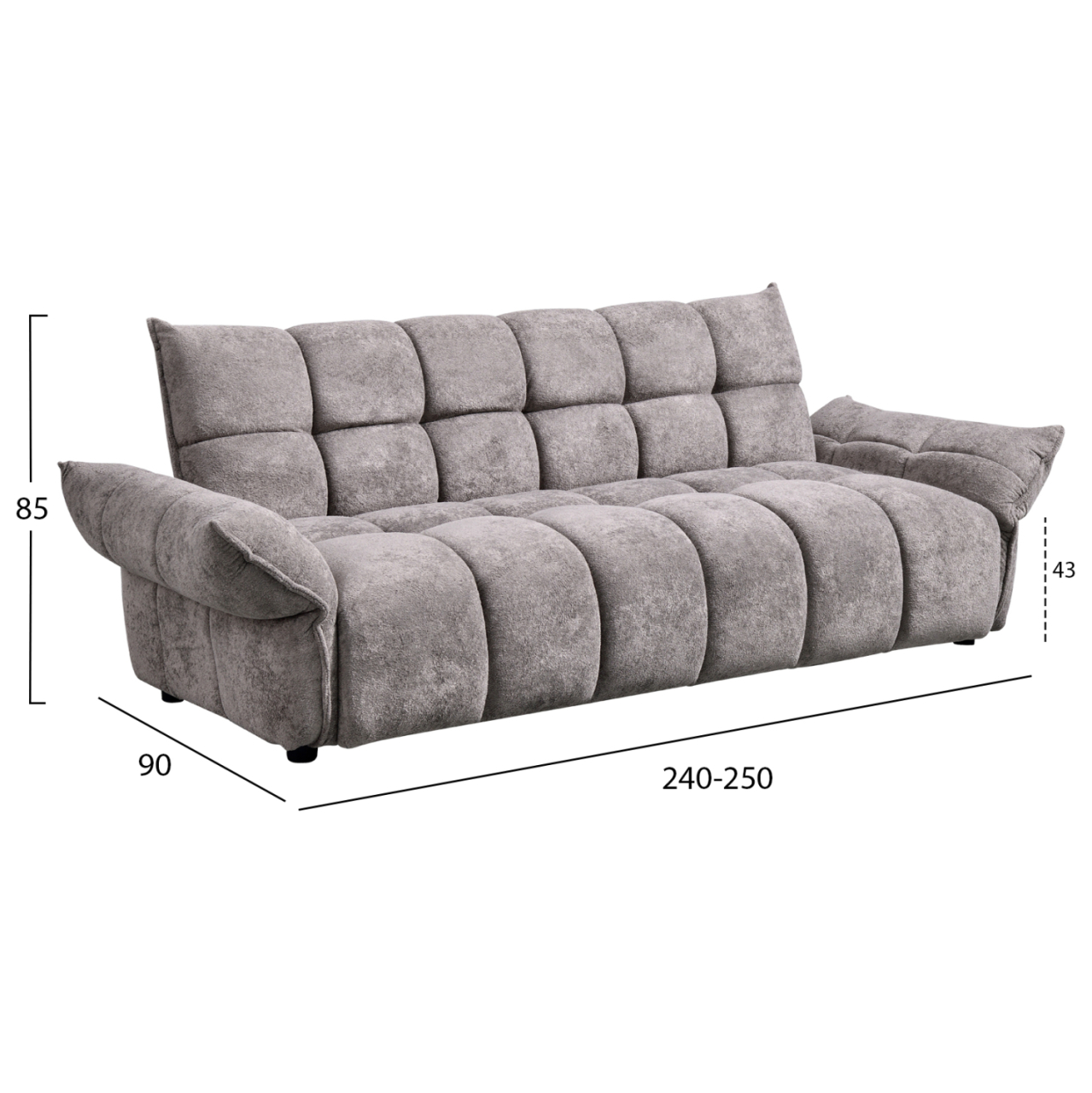 SOFABED MELU HM3314.01 GREY FABRIC--POCKET SPRINGS SEAT 240-250x90x85Hcm. [2]