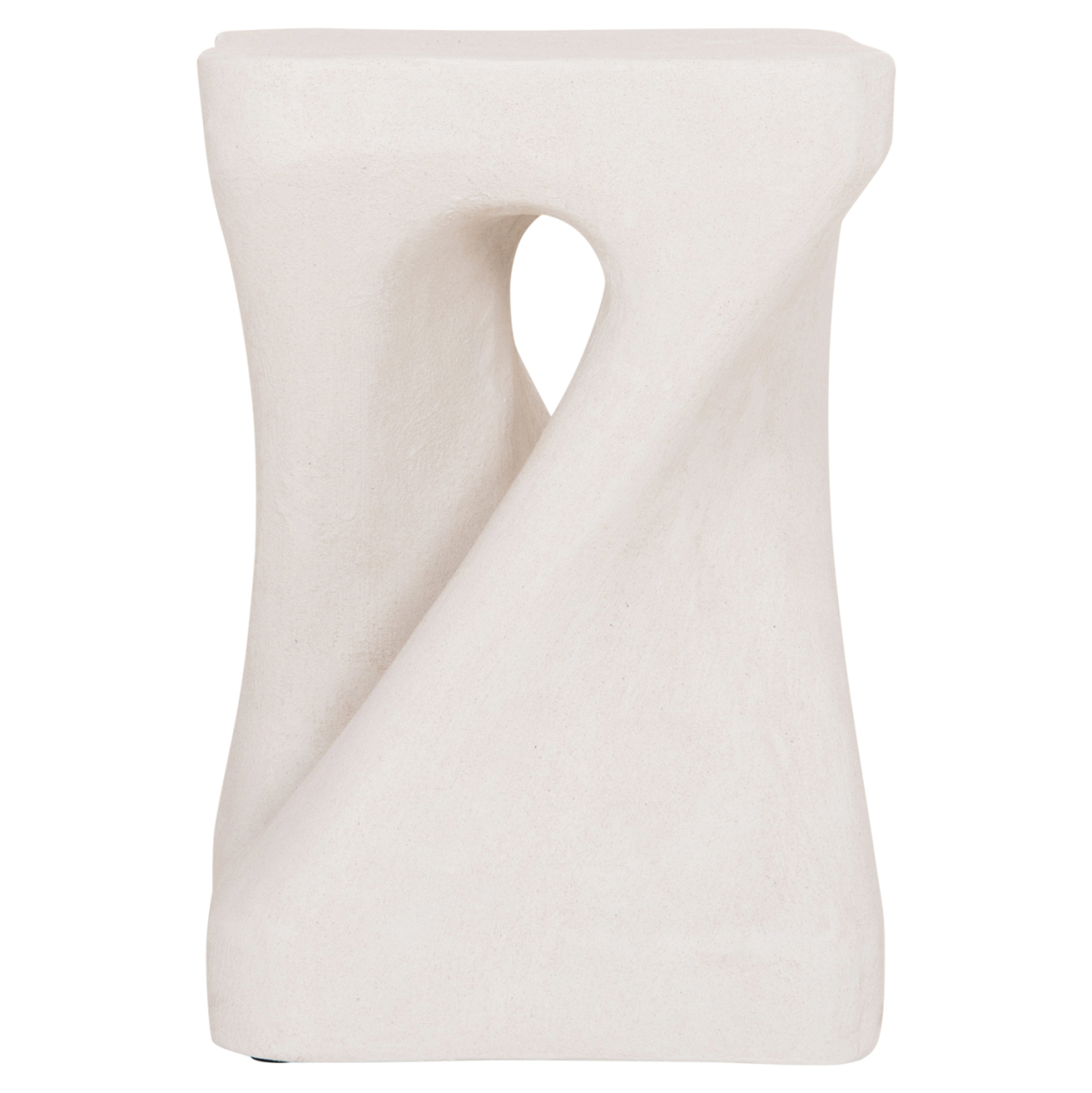 SQUARE STOOL SANTORINI HM18337 POLYRESIN--OFF WHITE 30x30x45Hcm. [3]