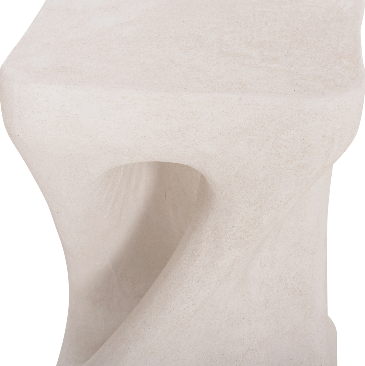 SQUARE STOOL SANTORINI HM18337 POLYRESIN--OFF WHITE 30x30x45Hcm. [10]