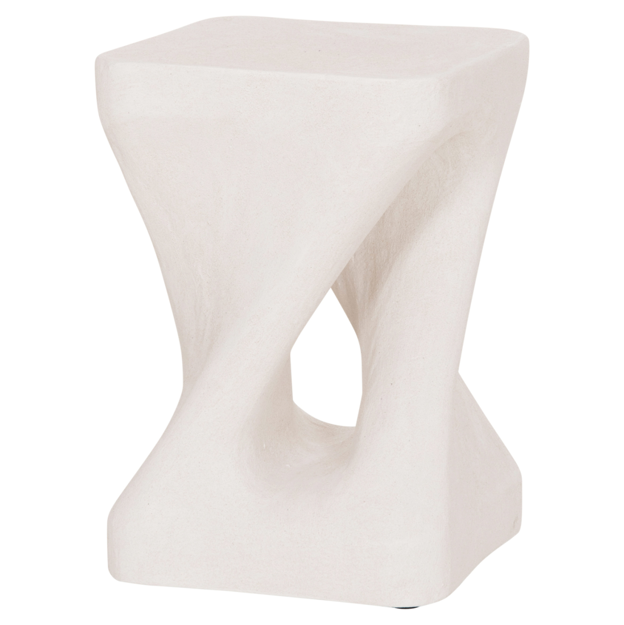 SQUARE STOOL SANTORINI HM18337 POLYRESIN--OFF WHITE 30x30x45Hcm. [7]