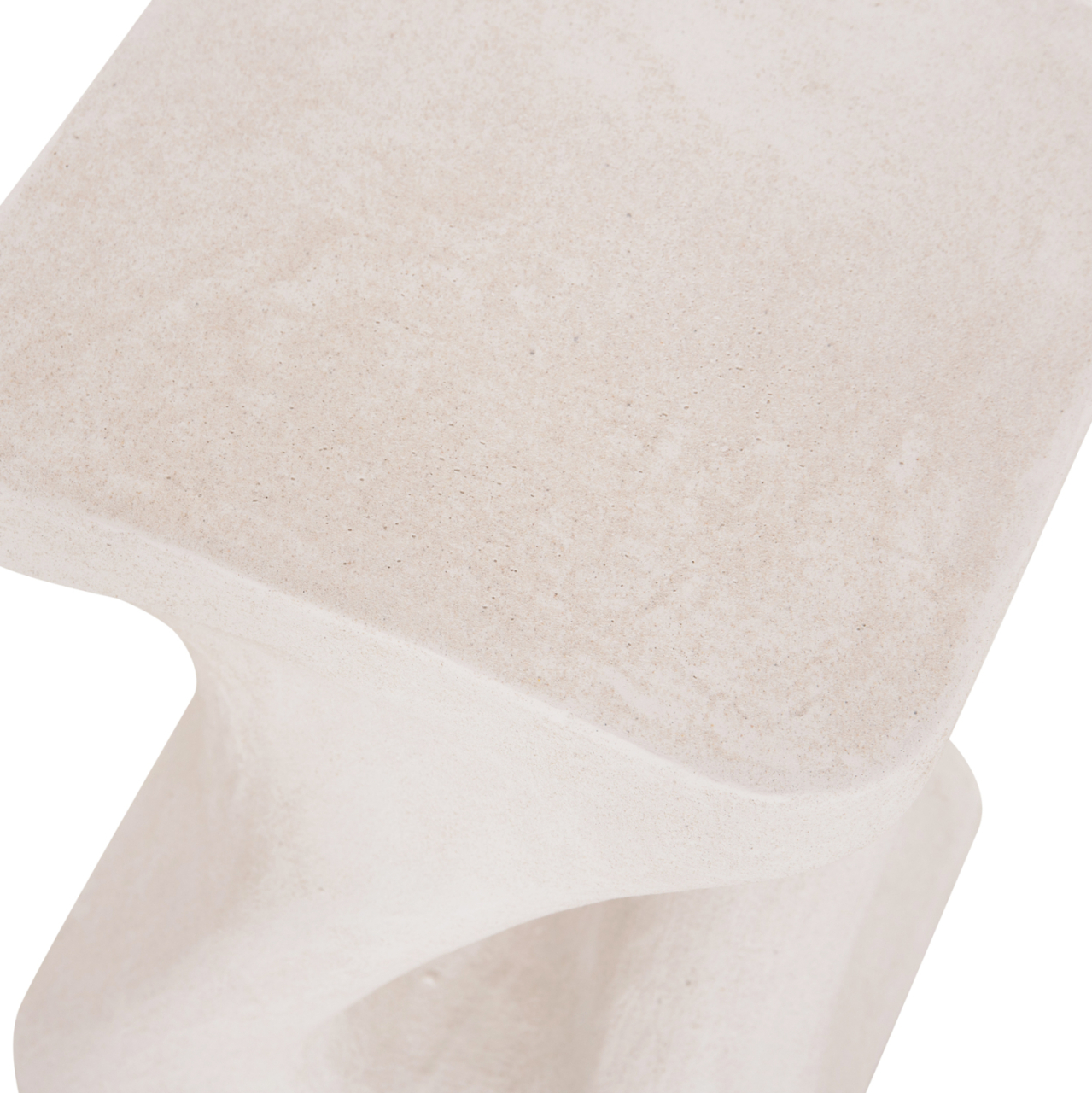 SQUARE STOOL SANTORINI HM18337 POLYRESIN--OFF WHITE 30x30x45Hcm. [9]