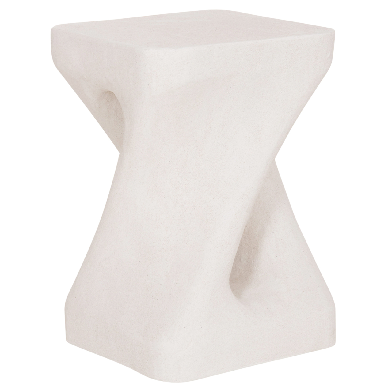 SQUARE STOOL SANTORINI HM18337 POLYRESIN--OFF WHITE 30x30x45Hcm. [8]