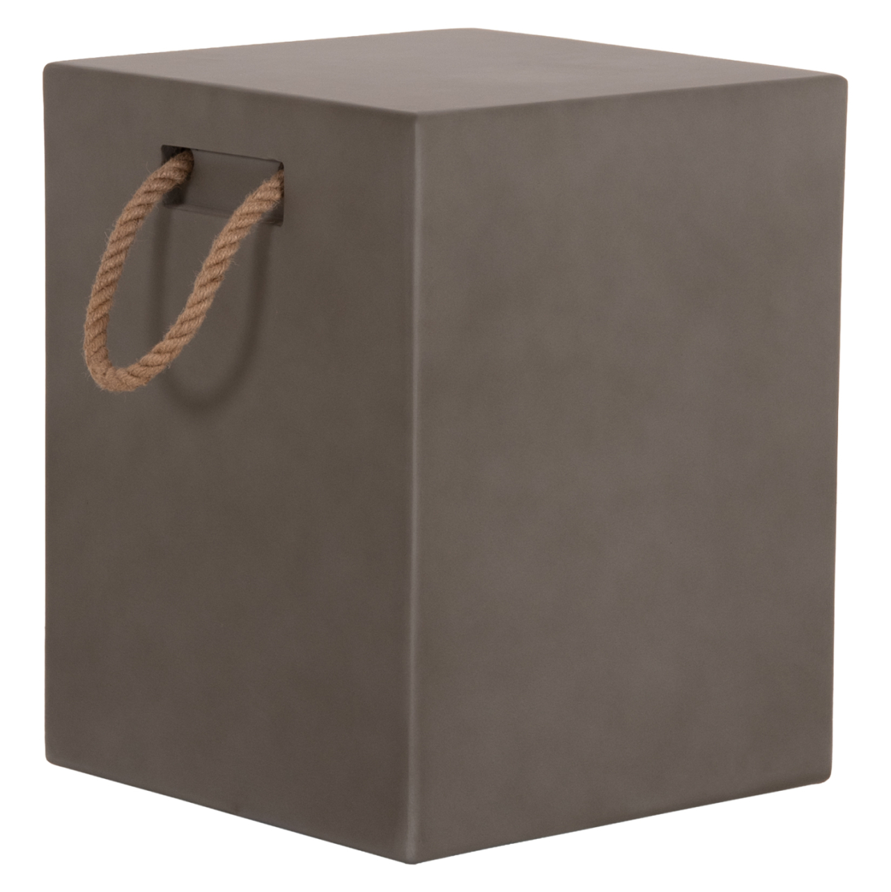 SQUARE STOOL WITH ROPE HANDLES ZAK HM6581.01 FIBER CEMENT IN GREY 36x36x45.5Hcm. [5]