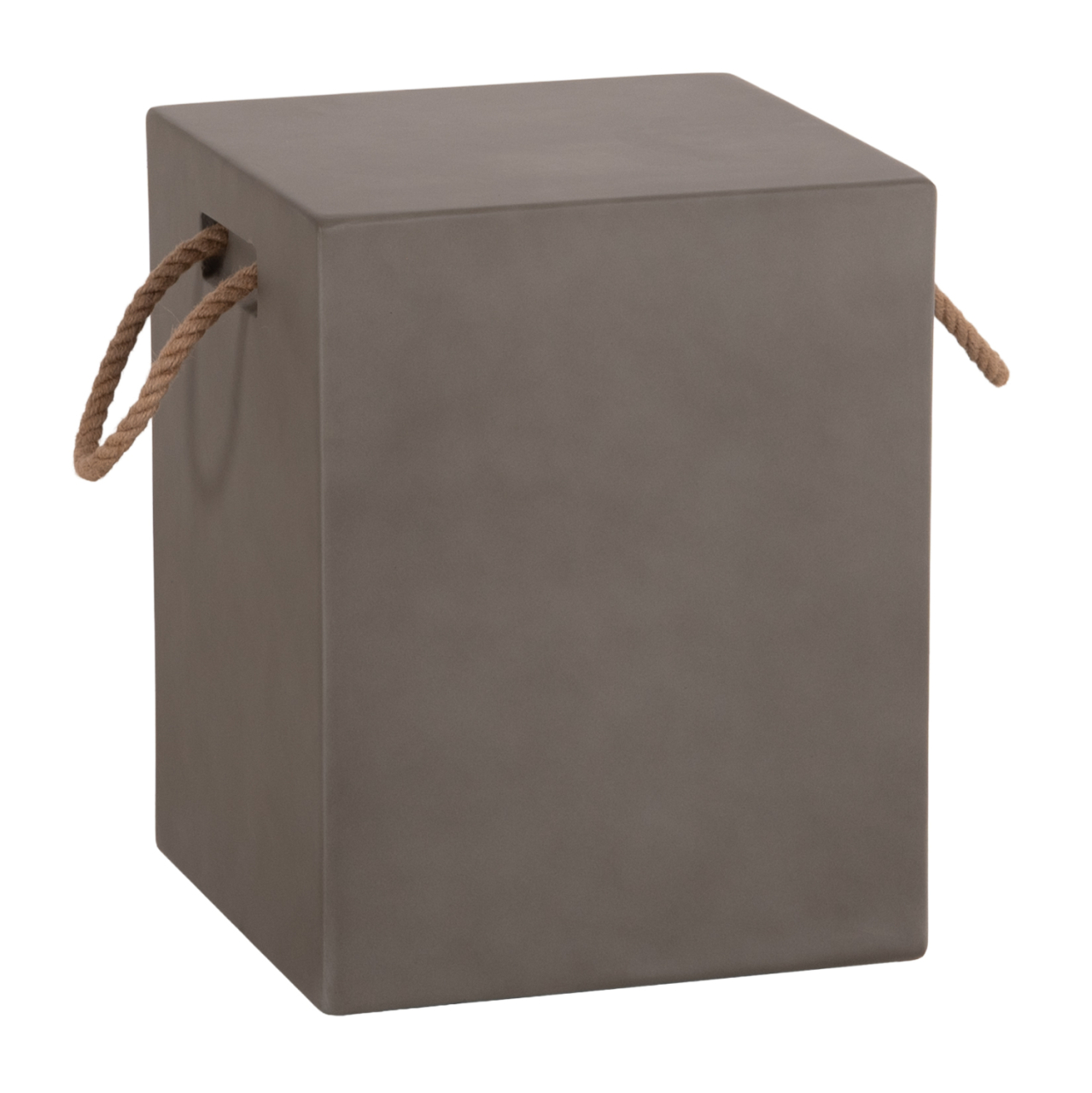 SQUARE STOOL WITH ROPE HANDLES ZAK HM6581.01 FIBER CEMENT IN GREY 36x36x45.5Hcm. [4]
