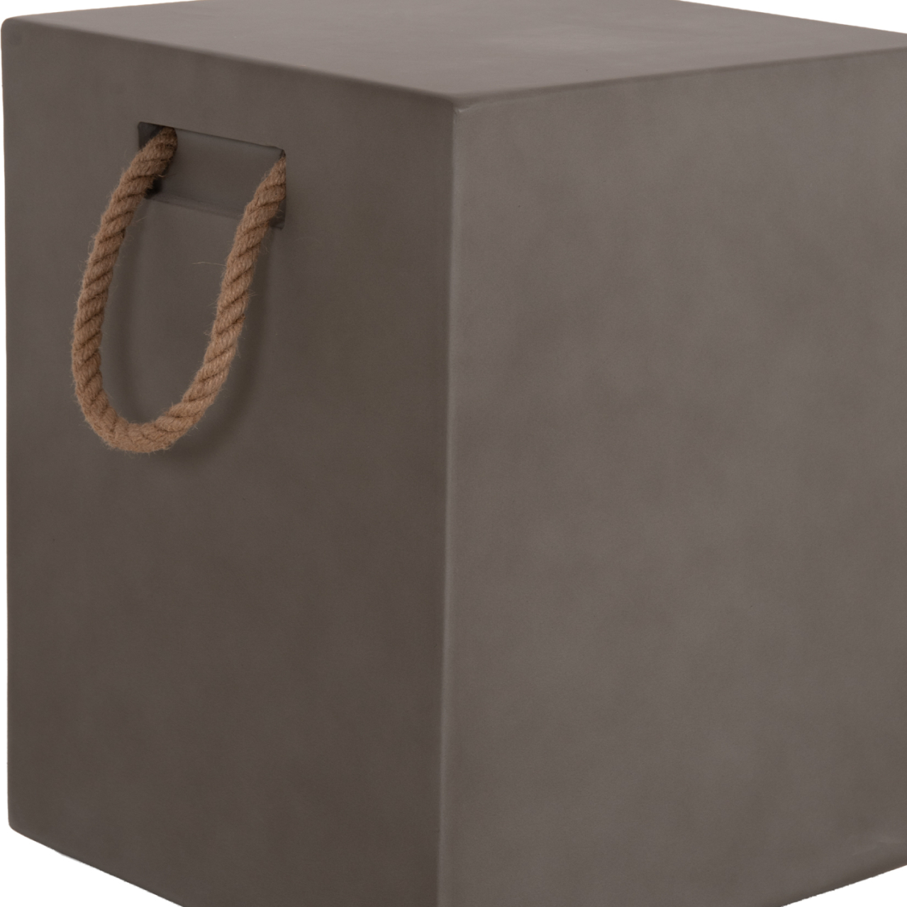 SQUARE STOOL WITH ROPE HANDLES ZAK HM6581.01 FIBER CEMENT IN GREY 36x36x45.5Hcm. [8]