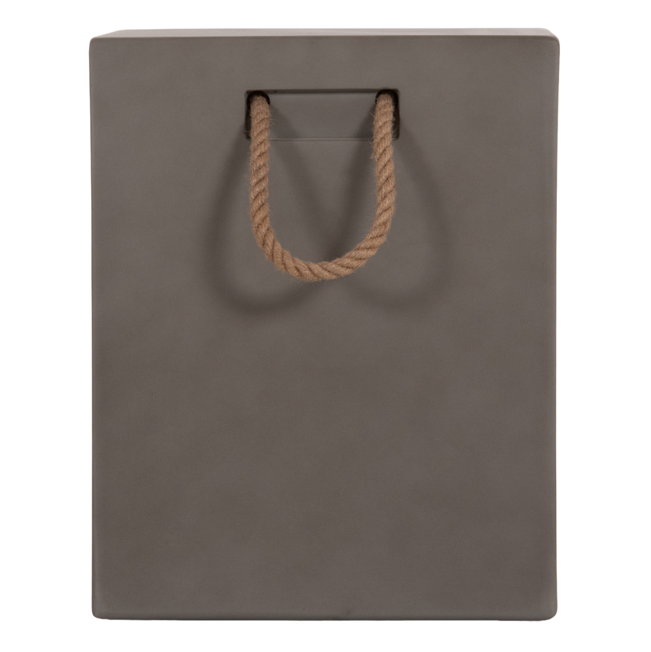 SQUARE STOOL WITH ROPE HANDLES ZAK HM6581.01 FIBER CEMENT IN GREY 36x36x45.5Hcm. [6]