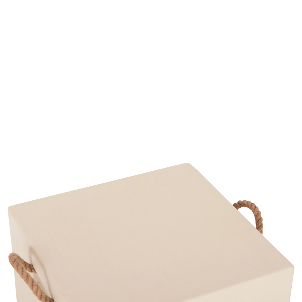 SQUARE STOOL WITH ROPE HANDLES ZAK HM6581.02 FIBER CEMENT IN BEIGE 36x36x45.5Hcm. [6]