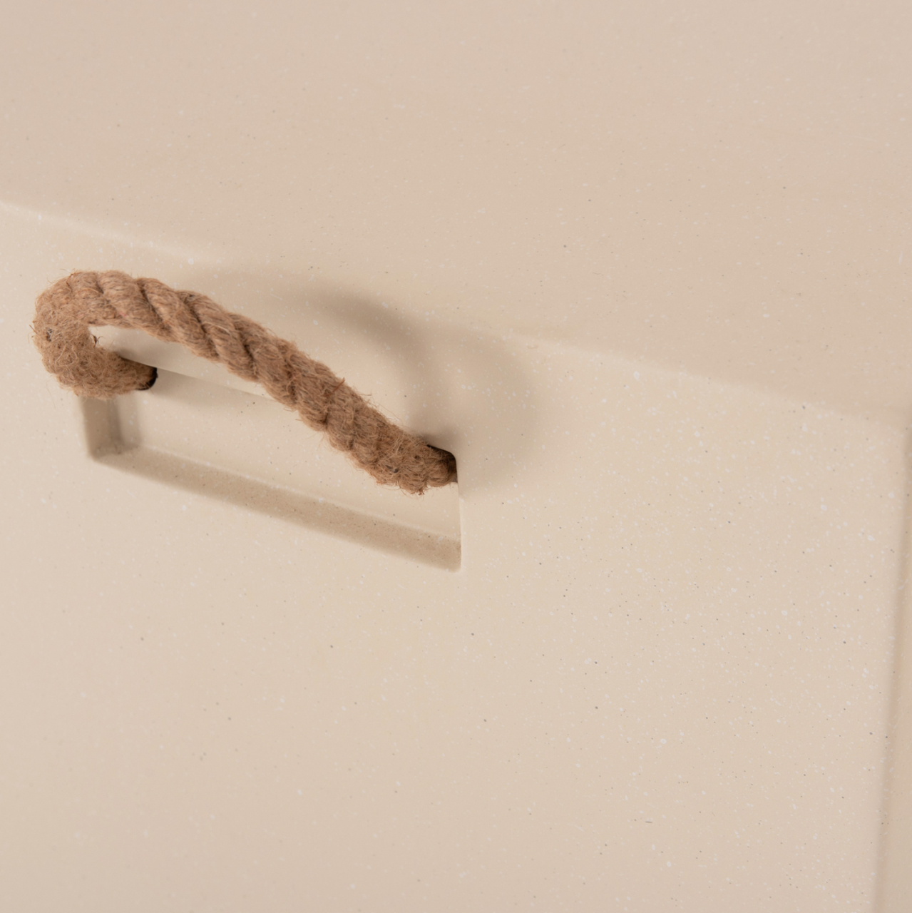 SQUARE STOOL WITH ROPE HANDLES ZAK HM6581.02 FIBER CEMENT IN BEIGE 36x36x45.5Hcm. [7]