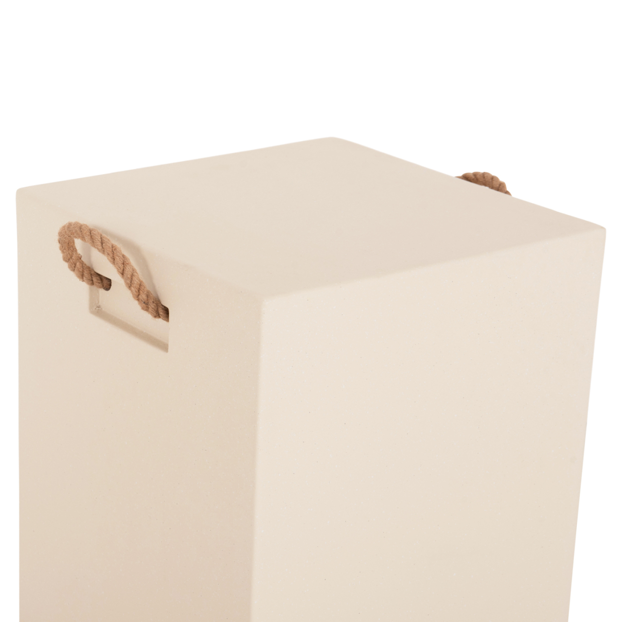 SQUARE STOOL WITH ROPE HANDLES ZAK HM6581.02 FIBER CEMENT IN BEIGE 36x36x45.5Hcm. [5]
