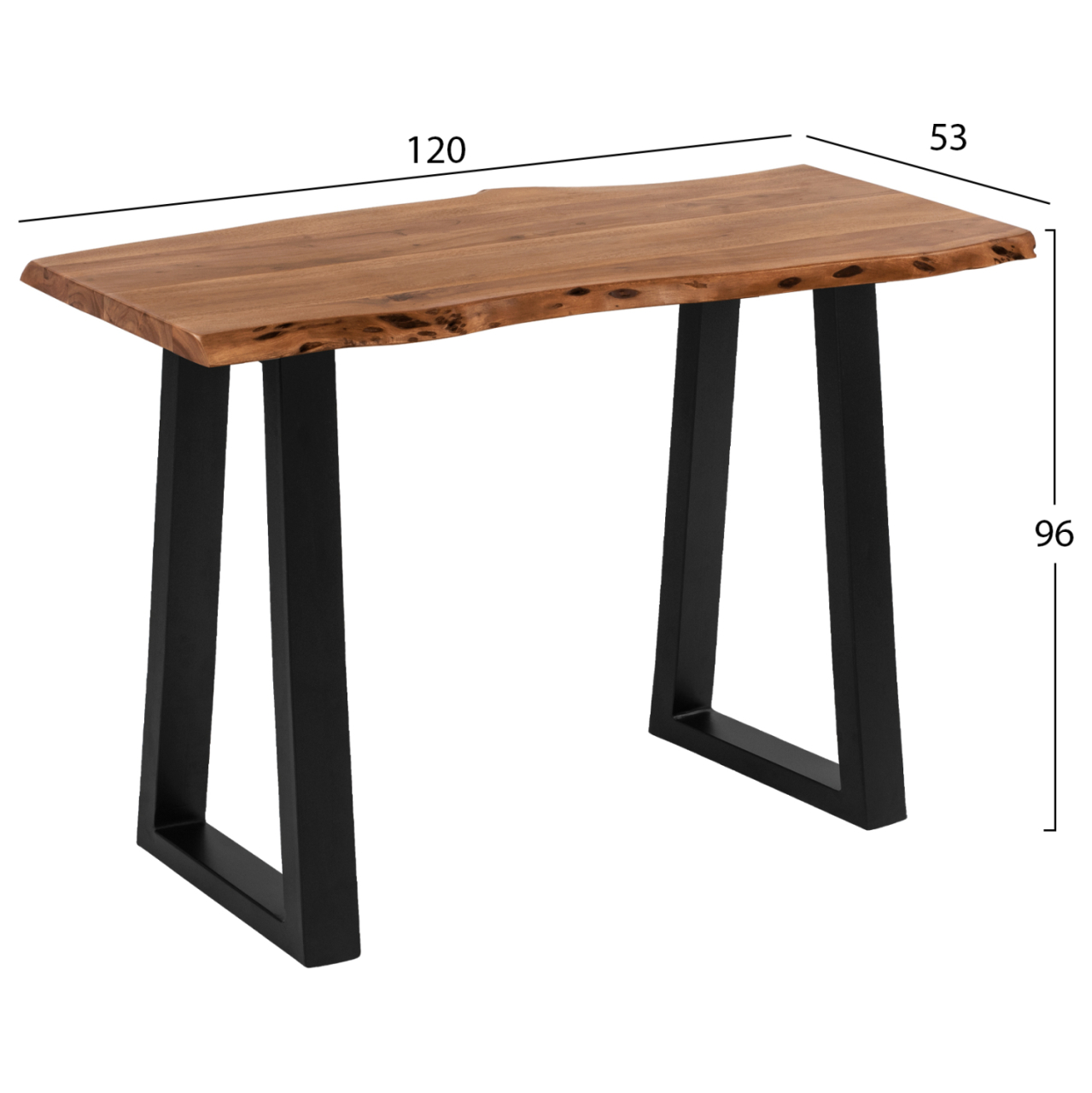 Stand Bar Montana from solid acacia wood Thickness 4cm HM8463.11 120x50x96 cm [2]