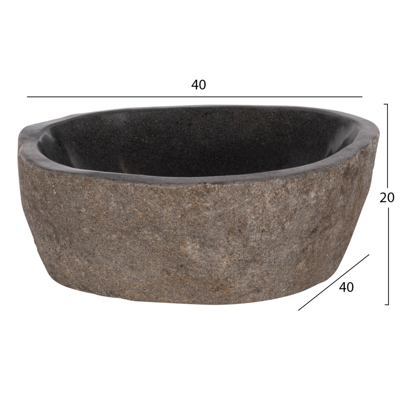 STONE SINK CARVED GREY COLOR 40x40x20Hcm.HM7807 [2]