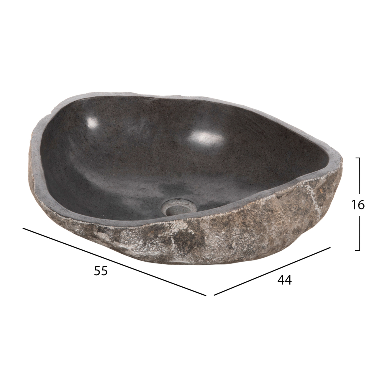 STONE SINK CARVED GREY COLOR 55x44x16Ηcm. HM4193 [2]