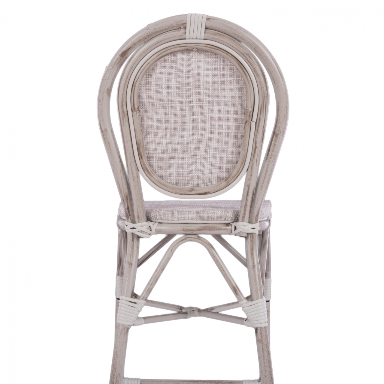 Stool Aluminum Bamboo Look White patina with textline HM5110 47x61x115cm [9]