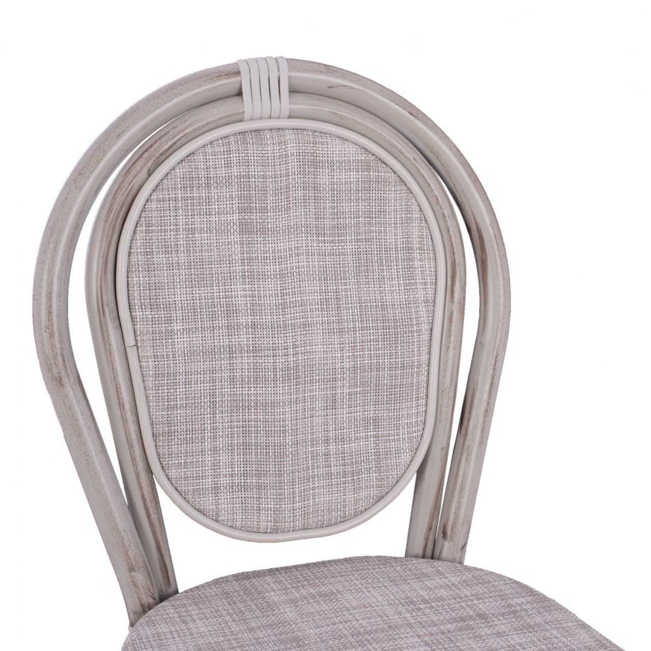 Stool Aluminum Bamboo Look White patina with textline HM5110 47x61x115cm [6]