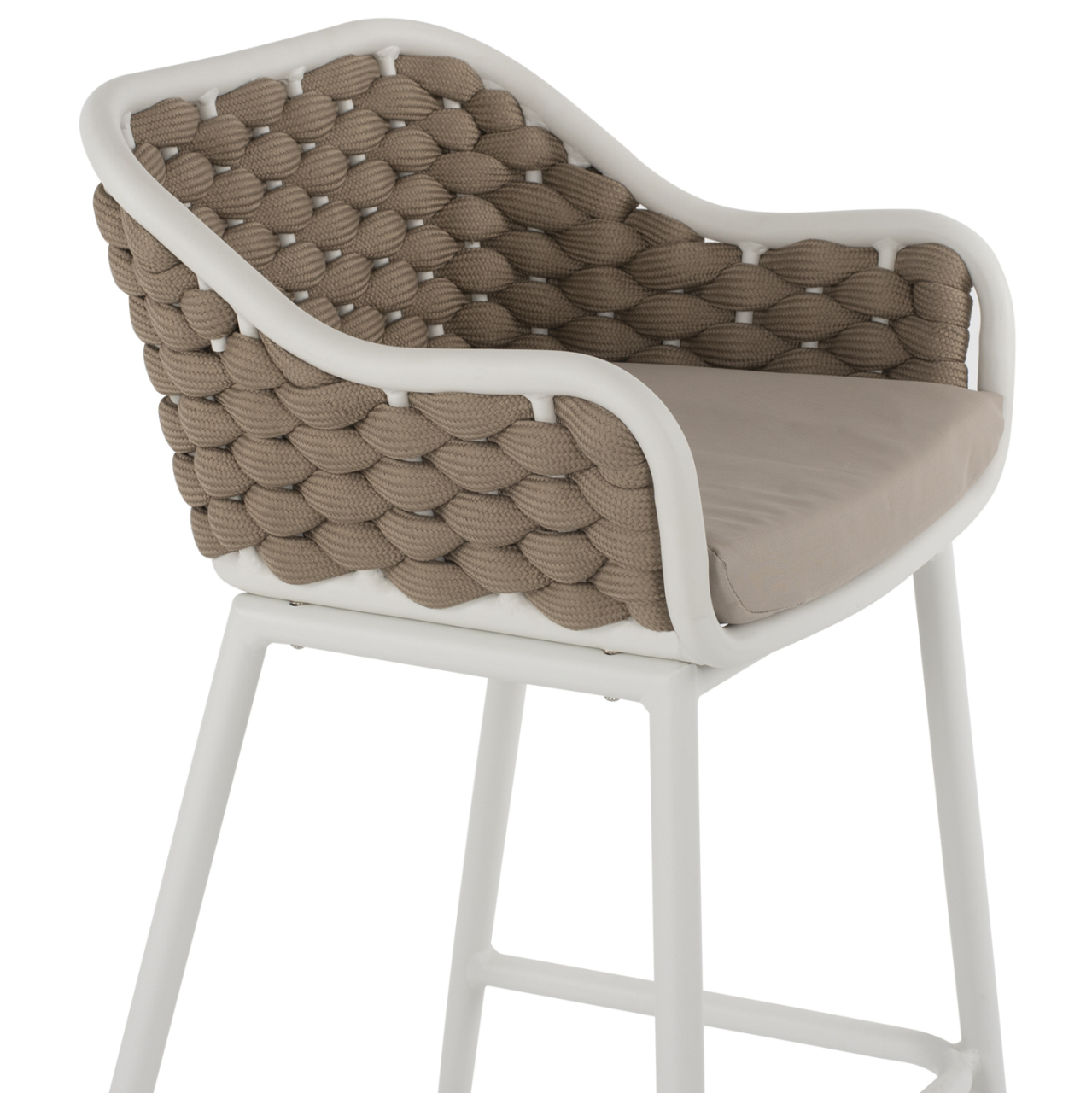 STOOL ALUMINUM WHITE WITH BEIGE ROPE 50x51x103Hcm.HM5862.02 [8]