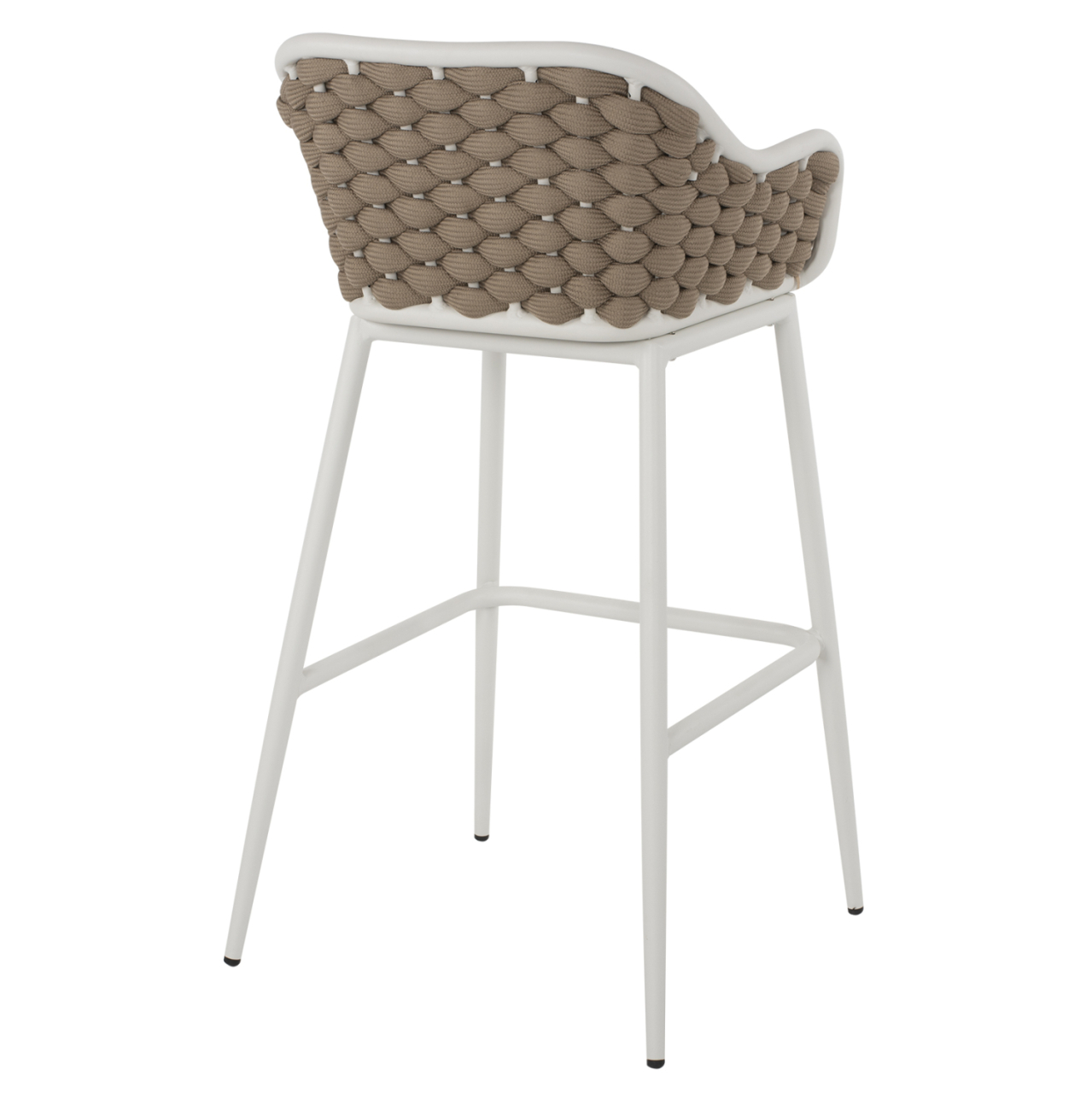 STOOL ALUMINUM WHITE WITH BEIGE ROPE 50x51x103Hcm.HM5862.02 [5]