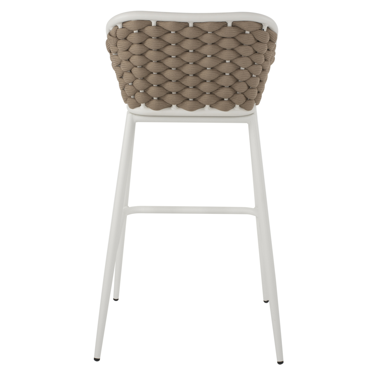 STOOL ALUMINUM WHITE WITH BEIGE ROPE 50x51x103Hcm.HM5862.02 [6]