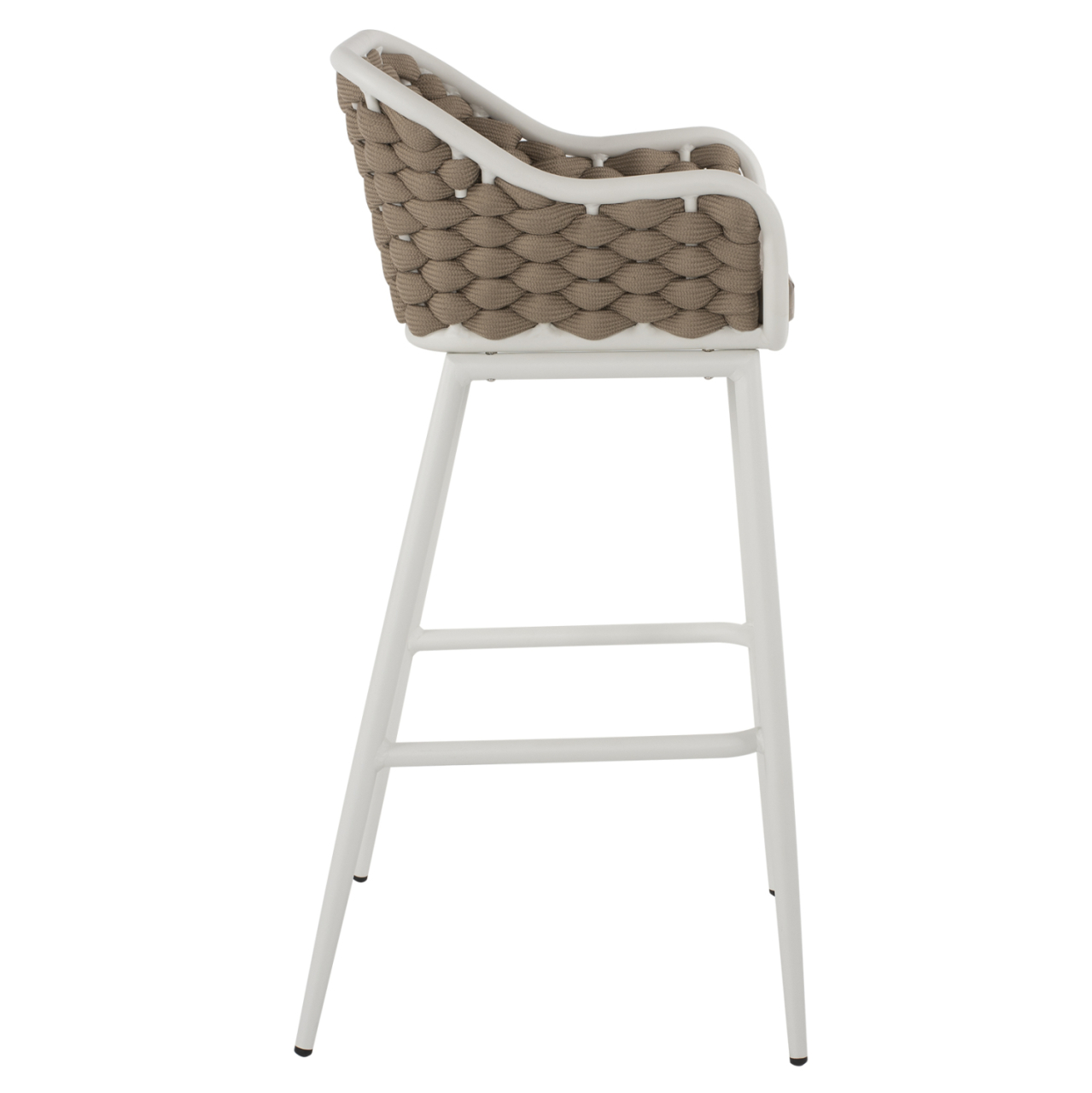 STOOL ALUMINUM WHITE WITH BEIGE ROPE 50x51x103Hcm.HM5862.02 [4]