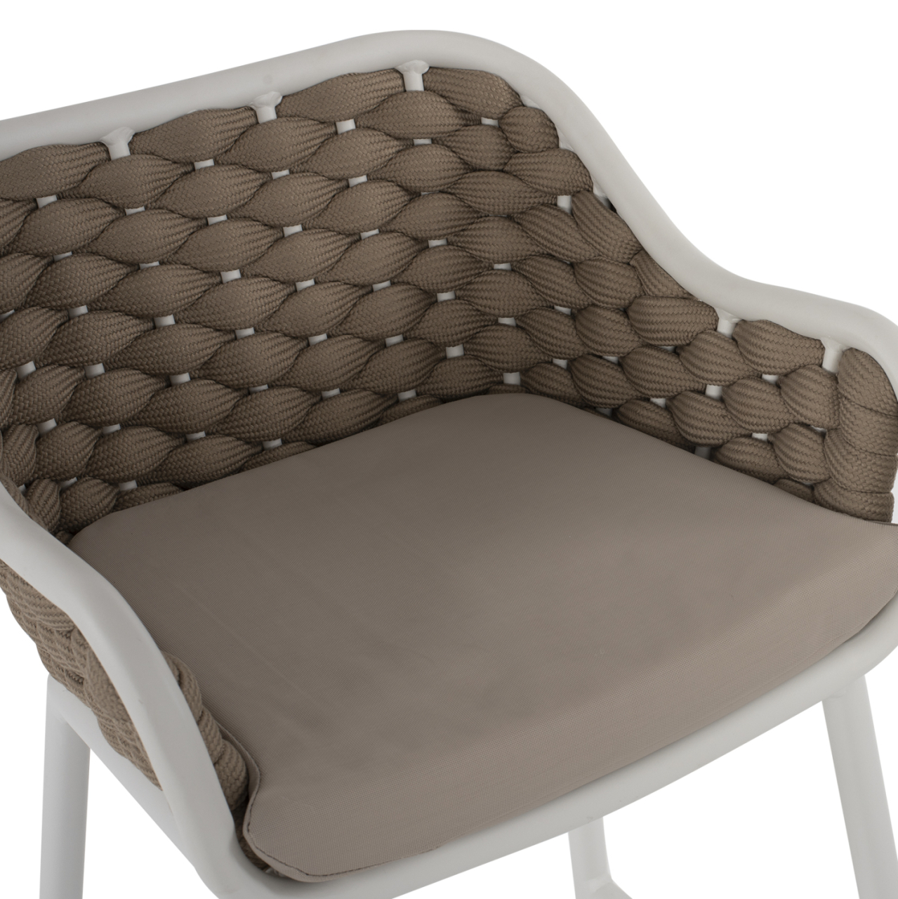 STOOL ALUMINUM WHITE WITH BEIGE ROPE 50x51x103Hcm.HM5862.02 [7]