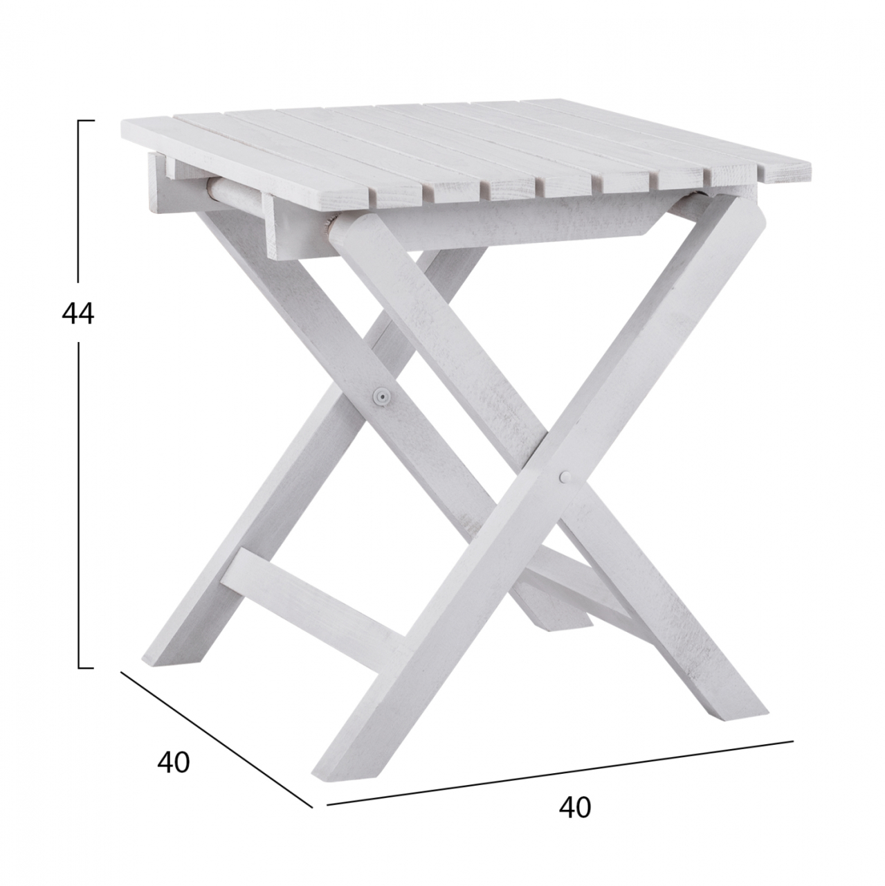 Stool- auxilliary table white 402 Koli 40x40 foldable HM288.03 40x40x44cm [2]