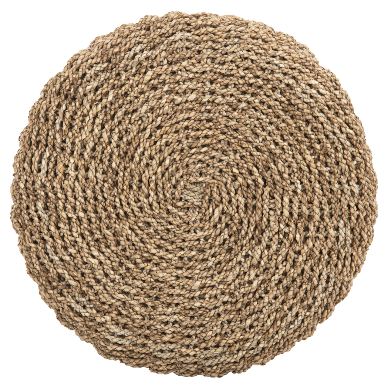 STOOL BEAM HM7827.01 TEAK WOOD AND SEAGRASS RUSH IN NATURAL and WHITE Φ42x46Hcm. [5]