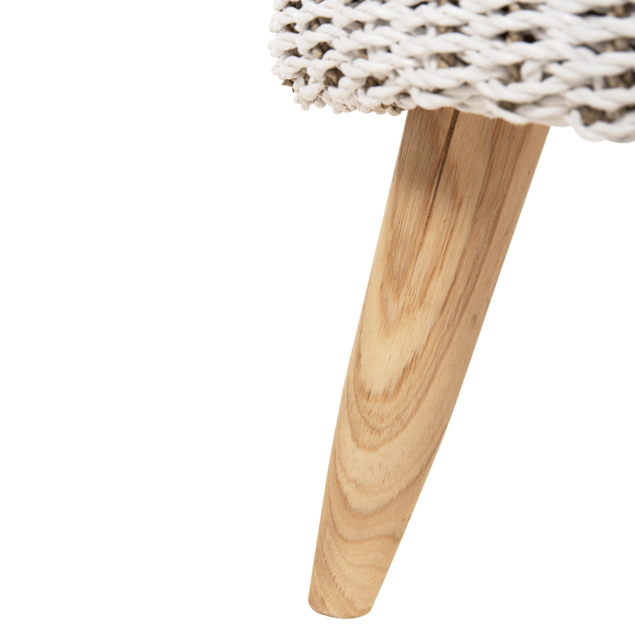 STOOL BEAM HM7827.01 TEAK WOOD AND SEAGRASS RUSH IN NATURAL and WHITE Φ42x46Hcm. [7]