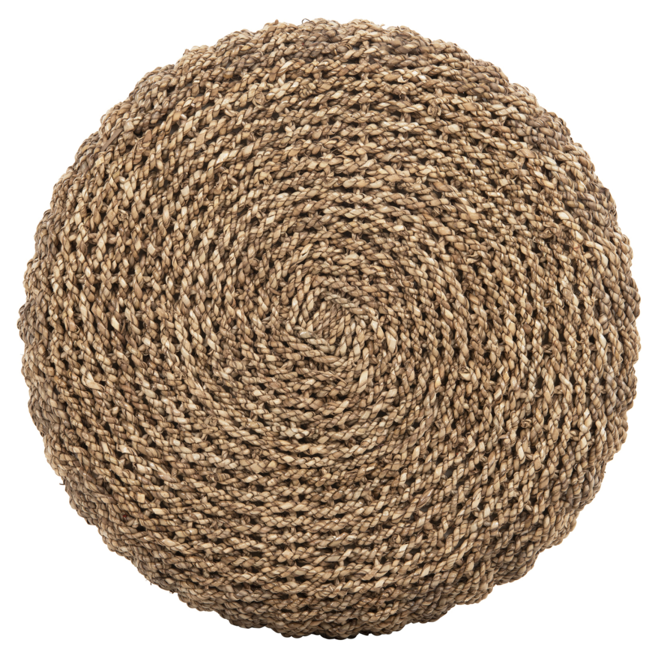 STOOL BEAM HM7827 TEAK WOOD AND SEAGRASS RUSH IN NATURAL and BLACK Φ43x45Hcm. [5]