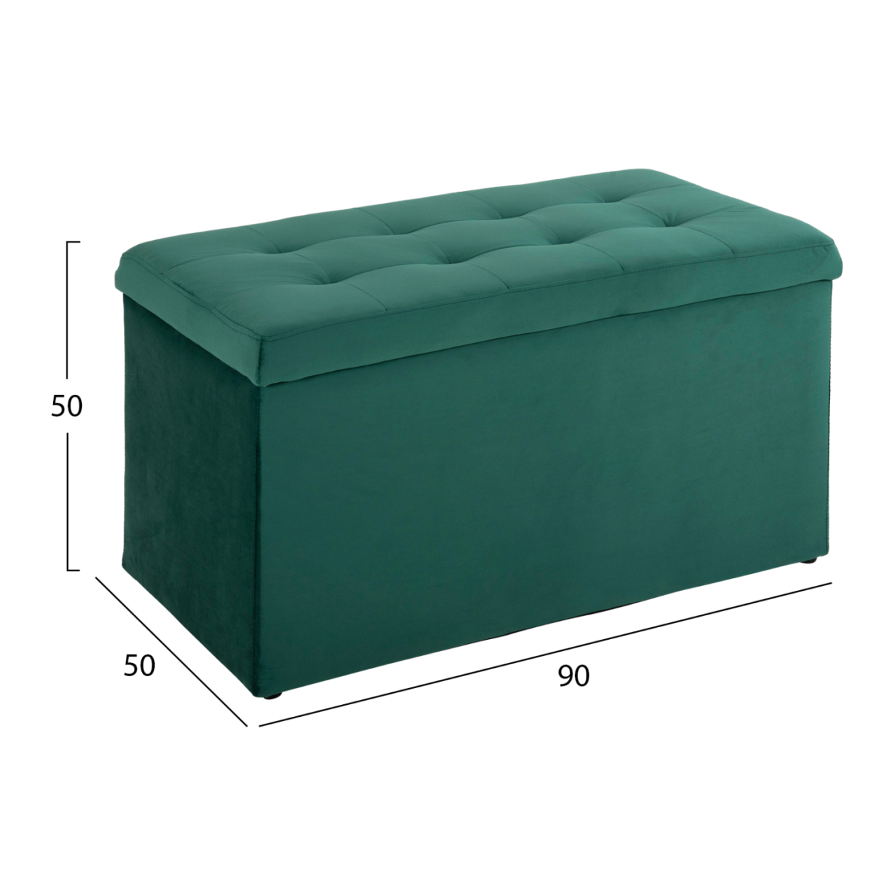 STOOL-CHEST PUNK HM279.13 CYPRESS GREEN VELVET 90x50x52H cm. [2]