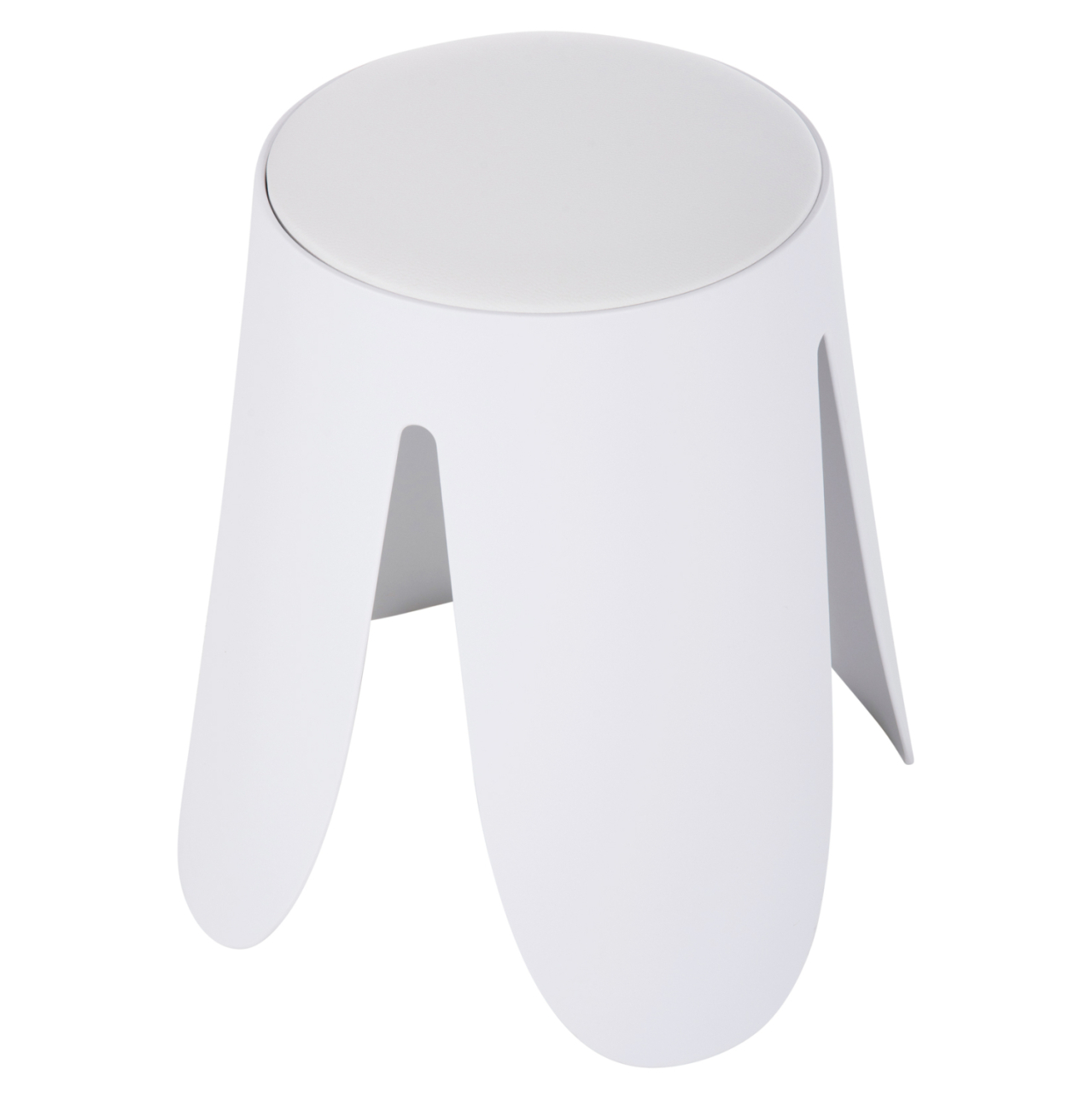 STOOL DENTY HM9619.01 POLYPROPYLENE IN WHITE-PU SEAT IN WHITE Φ30x45Hcm. [6]