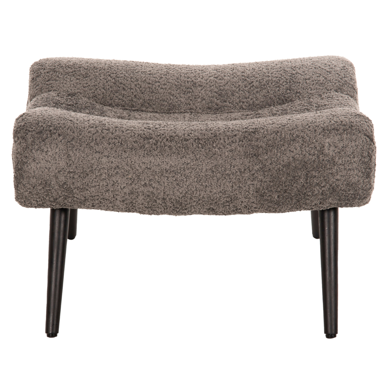 STOOL-FOOTREST BRYM HM9606.01 GREY BOUCLE FABRIC-BLACK WOODEN LEGS 68X58X40Hcm. [3]