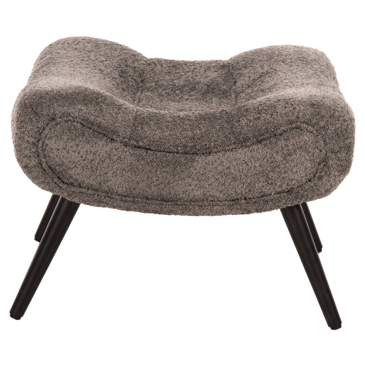 STOOL-FOOTREST BRYM HM9606.01 GREY BOUCLE FABRIC-BLACK WOODEN LEGS 68X58X40Hcm. [4]