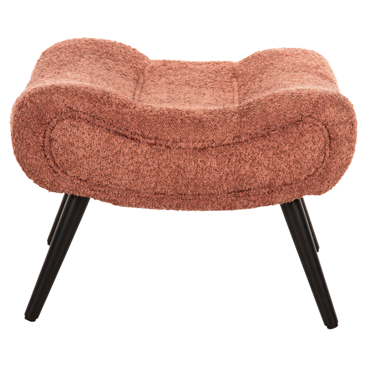 STOOL-FOOTREST BRYM HM9606.02 PINK BOUCLE FABRIC-BLACK WOODEN LEGS 68X58X40Hcm. [4]