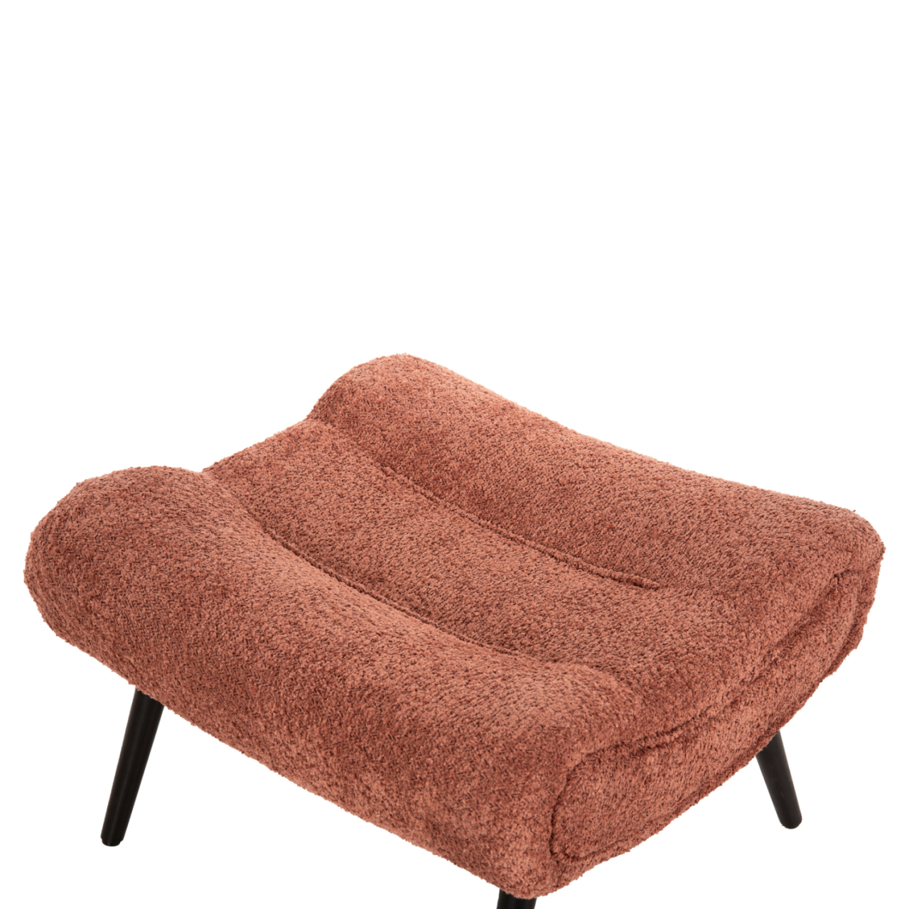 STOOL-FOOTREST BRYM HM9606.02 PINK BOUCLE FABRIC-BLACK WOODEN LEGS 68X58X40Hcm. [6]