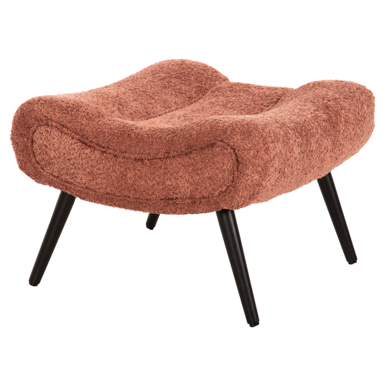 STOOL-FOOTREST BRYM HM9606.02 PINK BOUCLE FABRIC-BLACK WOODEN LEGS 68X58X40Hcm. [5]